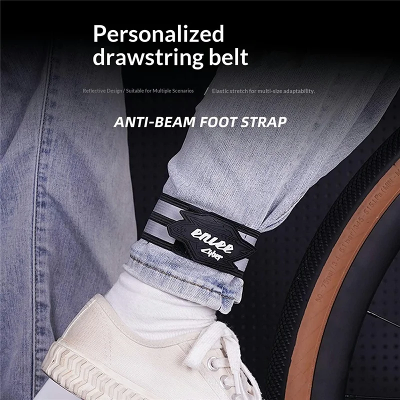 ENLEE ES30 1 pièce bande réfléchissante pour jambe de pantalon de vélo, bracelet élastique pour cheville haute visibilité pour vélo de nuit