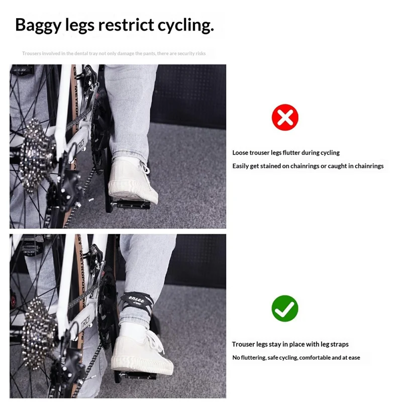 ENLEE ES30 1 pièce bande réfléchissante pour jambe de pantalon de vélo, bracelet élastique pour cheville haute visibilité pour vélo de nuit