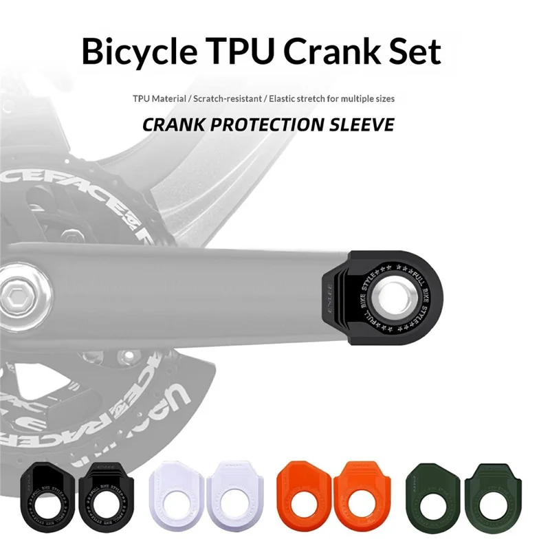 ENLEE 1Pair Bicycle Crank Arm Protectors TPU Crankset Covers Anti-Scratch Guards for Cycling - E930-A-Black