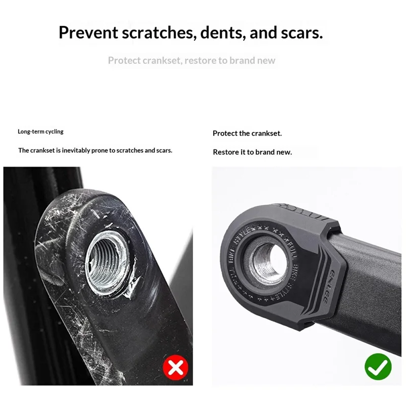 ENLEE 1Pair Bicycle Crank Arm Protectors TPU Crankset Covers Anti-Scratch Guards for Cycling - E930-A-Black