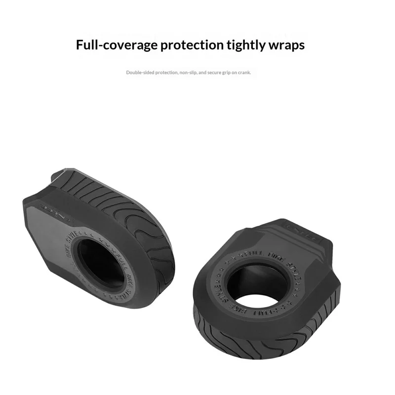 ENLEE 1Pair Bicycle Crank Arm Protectors TPU Crankset Covers Anti-Scratch Guards for Cycling - E930-A-Black