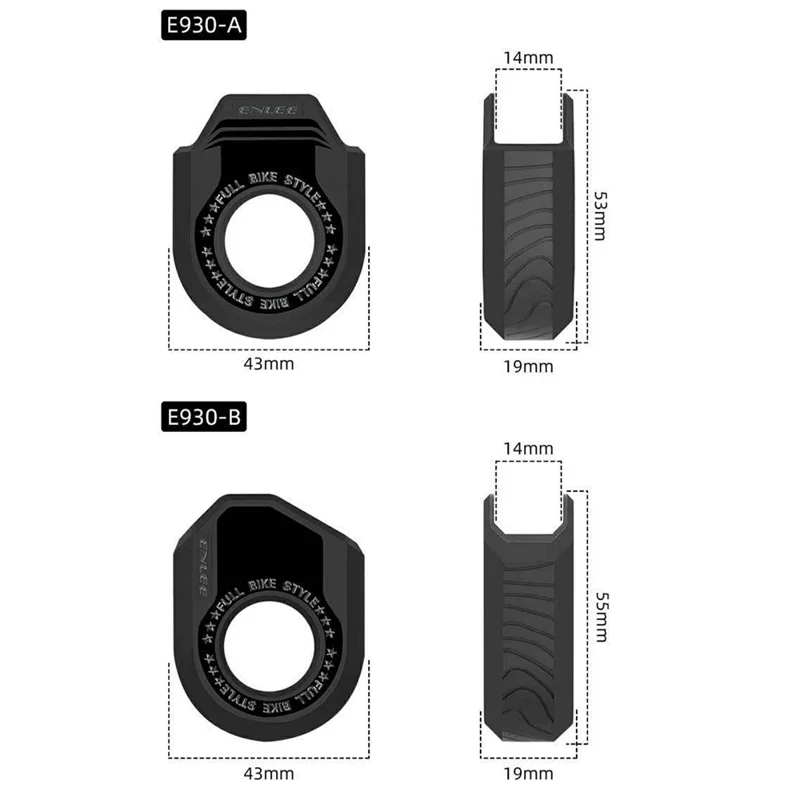 ENLEE 1Pair Bicycle Crank Arm Protectors TPU Crankset Covers Anti-Scratch Guards for Cycling - E930-A-Black