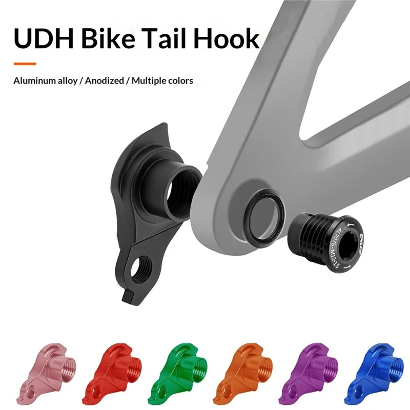 ENLEE EL-CNC3 UDH Thru Axle Rear Derailleur Hanger for MTB / Gravel Bikes, Anodized Aluminum Alloy - Black