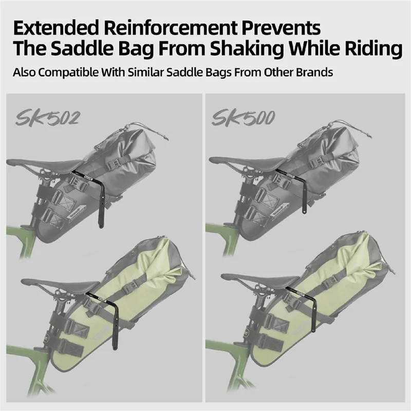 RHINOWALK SK502B Bicycle Saddle Bag Stabilizer with Anti-Scratch Plate  /  Water Bottle Cage Mount Holes for Seat Bags Support Adapter