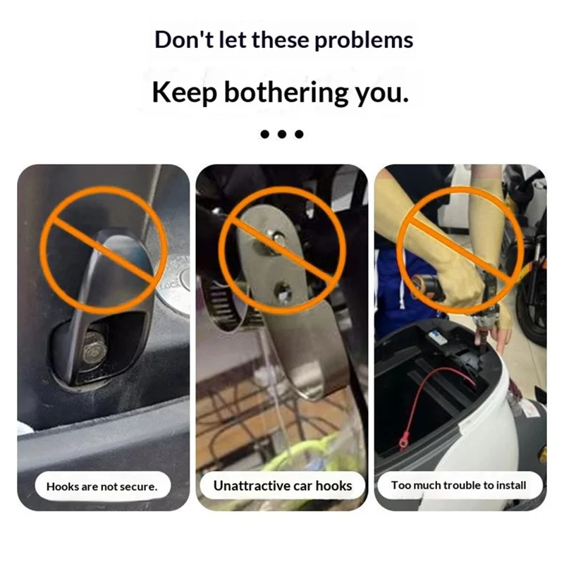 Electric Bike Hook Universal Front Mount No Drilling Installation Foldable Heavy Duty Hanging Hook - Red