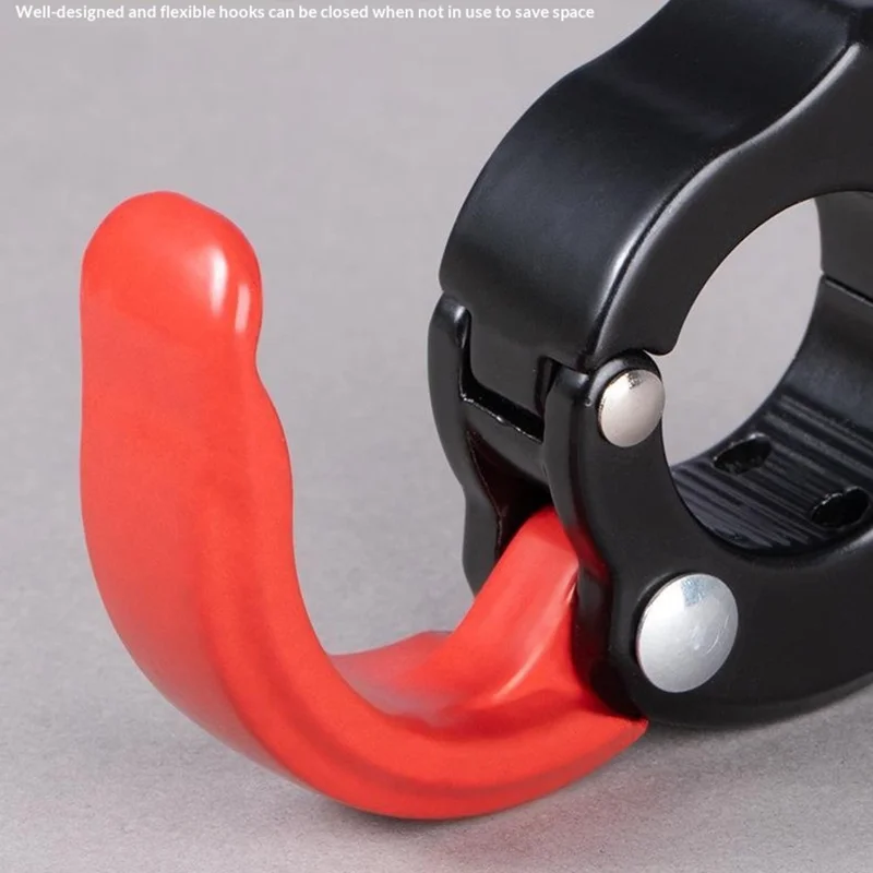 Electric Bike Hook Universal Front Mount No Drilling Installation Foldable Heavy Duty Hanging Hook - Red