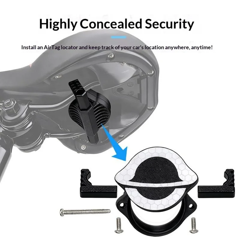 915256 Hidden Holder Case for Apple AirTag Bike Seat Reflective Tail Light Waterproof Anti-theft Tracker Mount - Red