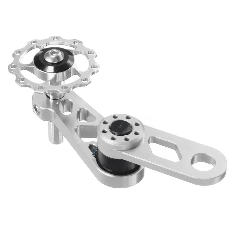 LITEPRO Single Multi-Color Speed Bike Chain Tensioner Aluminum Alloy Folding Bicycle Bicycle Chain Stabilizer - Silver