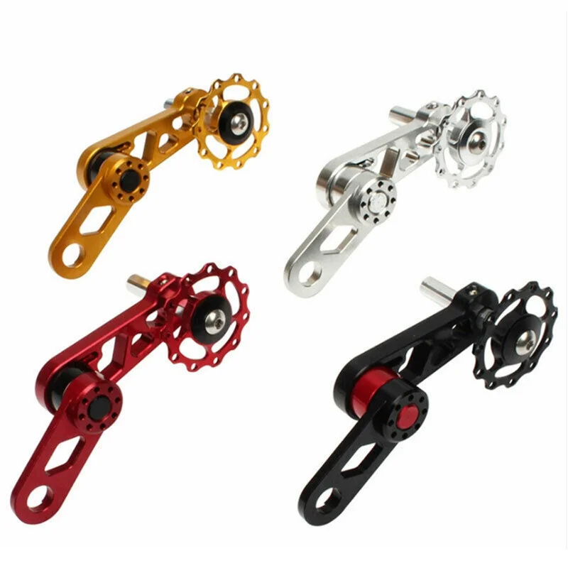 LITEPRO Single Multi-Color Speed Bike Chain Tensioner Aluminum Alloy Folding Bicycle Bicycle Chain Stabilizer - Silver