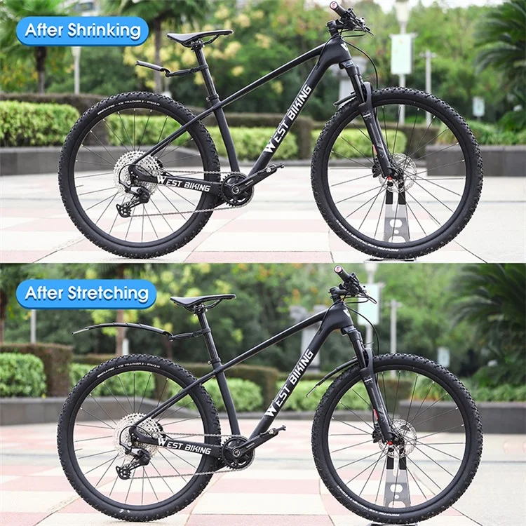 WEST BIKING YP0714023 1 Paar Teleskop-Fahrrad-Kotflügel-Schutz Fahrrad Vorder- und Hinterkotflügel-Set
