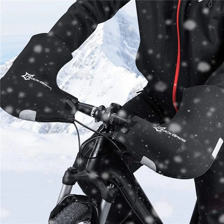 ROCKBROS D16-B 1 Par de Guantes de Manillar de Bicicleta de Montaña MTB, Resistentes al Viento y al Frío, Protección de Manos para Bicicleta de Invierno