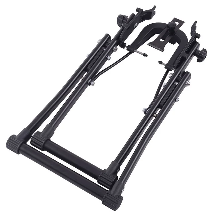 Bicycle Wheel Trimming Frame Foldable Mountain Bike Wheel Correction Table Repairing Tool - Black