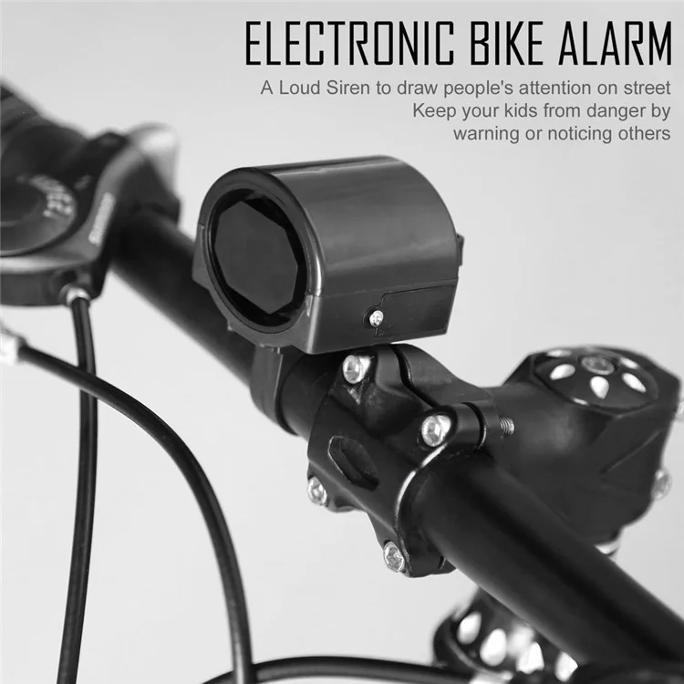360 Degree Rotating Mini Electronic Bicycle Horn Bike Cycling Handlebar Mount Ultra Loud Warning Bell - Black