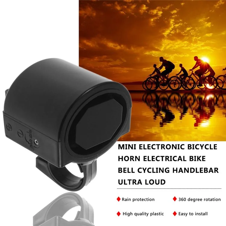 360 Degree Rotating Mini Electronic Bicycle Horn Bike Cycling Handlebar Mount Ultra Loud Warning Bell - Yellow