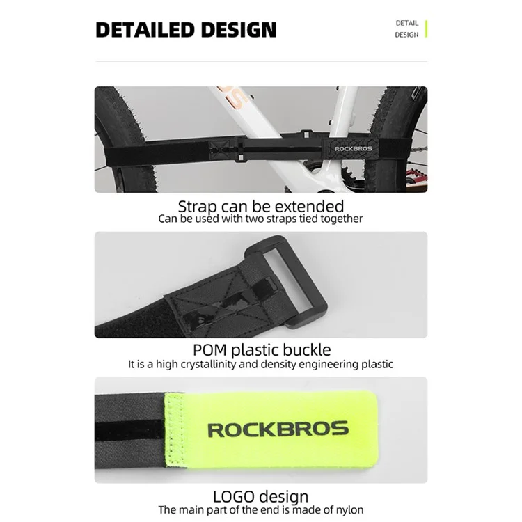 ROCKBROS D71 Multi-Function Bicycle Wheel Stabilizer Adjustable Bike Rack Straps - Black