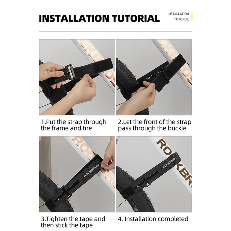 ROCKBROS D71 Multi-Function Bicycle Wheel Stabilizer Adjustable Bike Rack Straps - Black