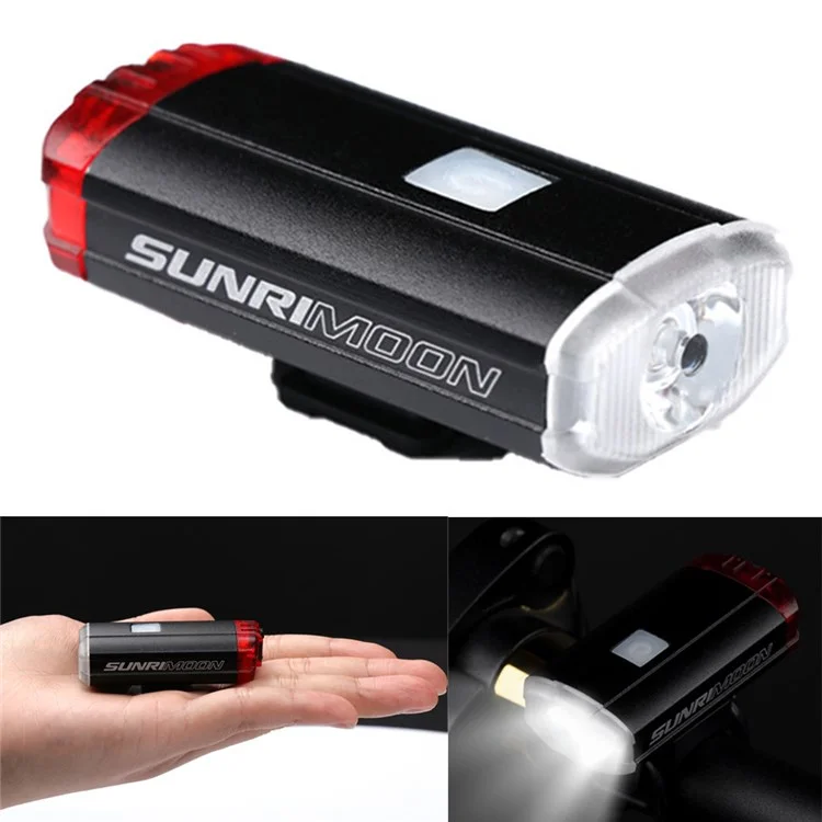 SUNRIMOON Waterproof LED Bike Light USB Rechargeable Lamp 100 Lumens Front/Rear Headlight Bicycle Helmet Lamp
