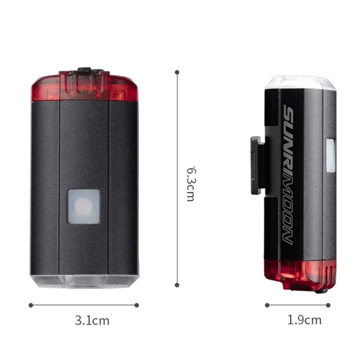 SUNRIMOON Waterproof LED Bike Light USB Rechargeable Lamp 100 Lumens Front/Rear Headlight Bicycle Helmet Lamp
