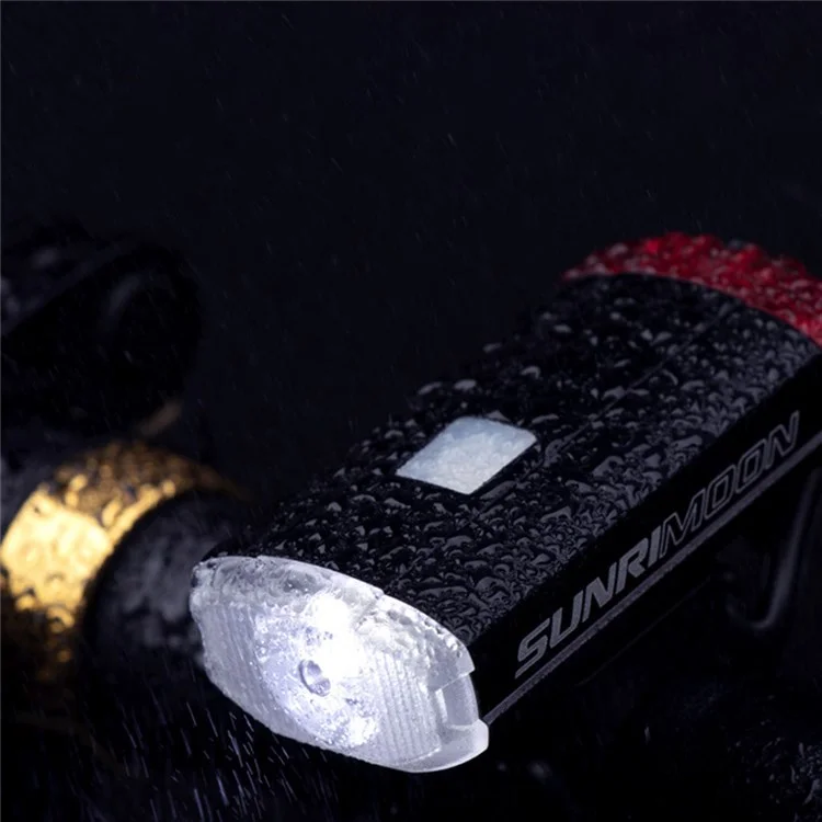 SUNRIMOON Waterproof LED Bike Light USB Rechargeable Lamp 100 Lumens Front/Rear Headlight Bicycle Helmet Lamp