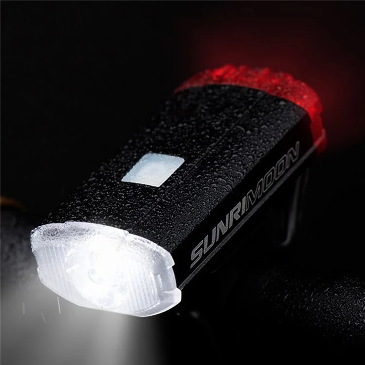 SUNRIMOON Waterproof LED Bike Light USB Rechargeable Lamp 100 Lumens Front/Rear Headlight Bicycle Helmet Lamp
