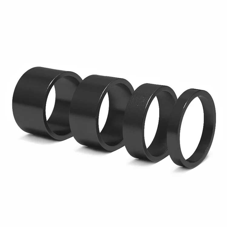 Meijun MJ 4PCS Bike Hitlebar Spacers Spacers Juntas do Kit Spacers de Liga de Alumínio de Alumínio (5+10+15+20mm) - Preto