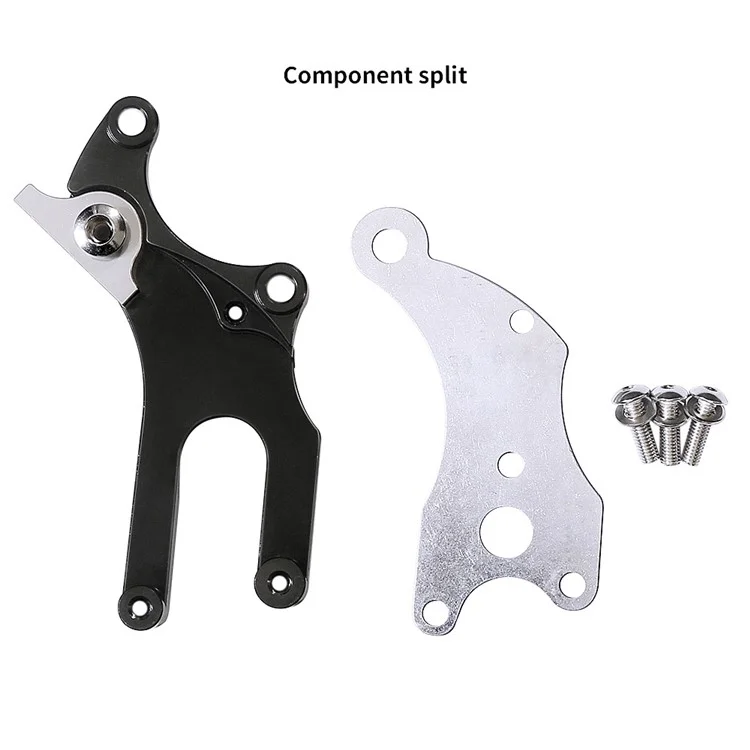 MIXIM Aluminum Alloy Mountain Road Bike Disc Brake Adapter No Disc Brake Fixed Seat Converter - Black