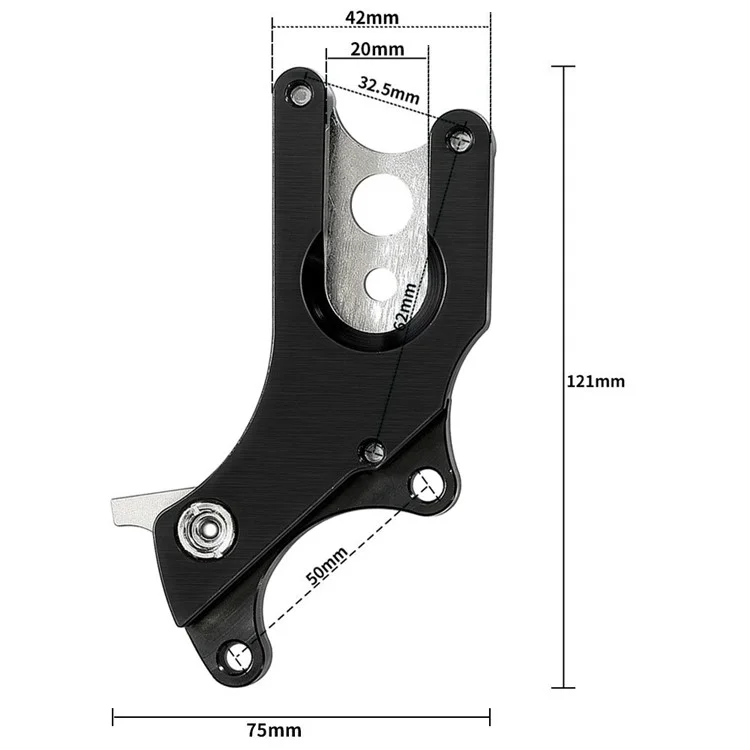 MIXIM Aluminum Alloy Mountain Road Bike Disc Brake Adapter No Disc Brake Fixed Seat Converter - Black