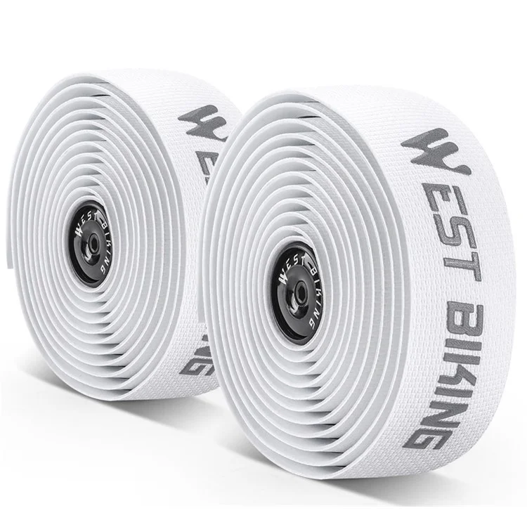 WEST BIKING YP0804071 1 Pair Bicycle Handlebar Waterproof HISPU Tapes Cycling Bike Handlebar Straps - White