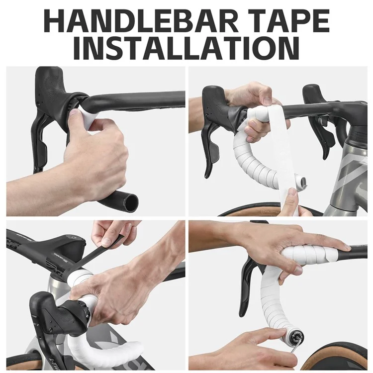 WEST BIKING YP0804071 1 Pair Bicycle Handlebar Waterproof HISPU Tapes Cycling Bike Handlebar Straps - White