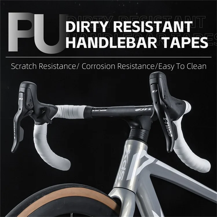 WEST BIKING YP0804071 1 Pair Bicycle Handlebar Waterproof HISPU Tapes Cycling Bike Handlebar Straps - White