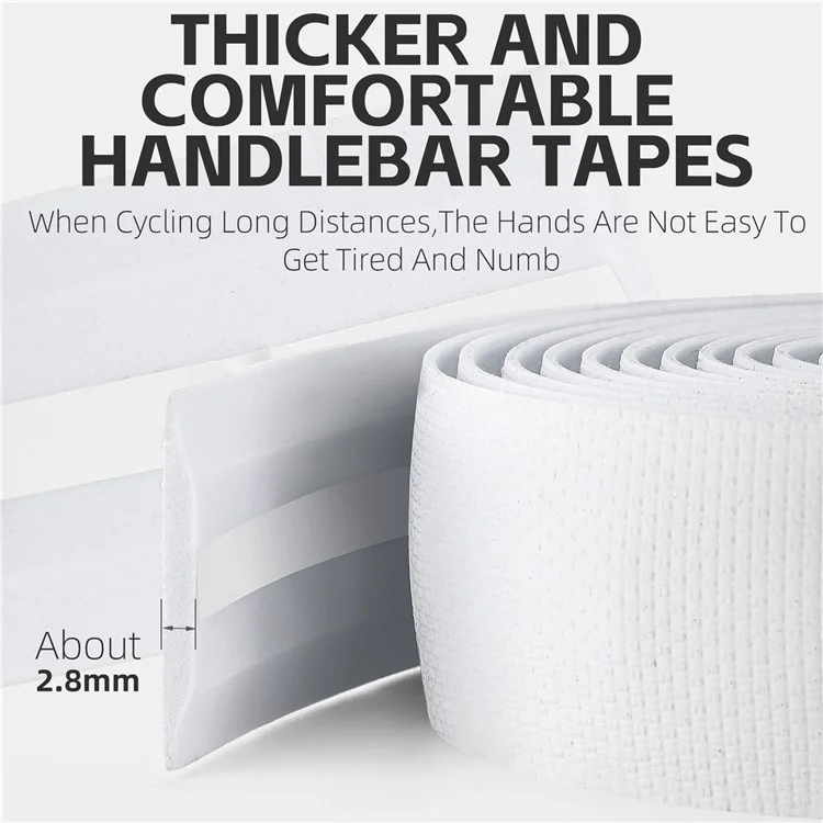 WEST BIKING YP0804071 1 Pair Bicycle Handlebar Waterproof HISPU Tapes Cycling Bike Handlebar Straps - White