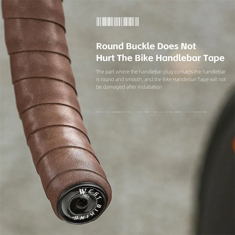 WEST BIKING YP0804072 1 Pair Bicycle Handlebar Wrap Tapes Cycling Bike Handlebar Cowhide Leather Straps - Coffee