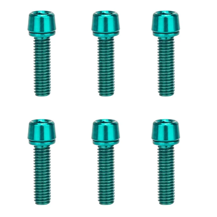 ZTTO GLJM518 6Stück Fahrrad-Lenkstangen-Schraubensatz M5 x 18mm Edelstahl-Fahrradlenkstangen-Schrauben MTB-Lenkstangen-Schrauben - Cyan