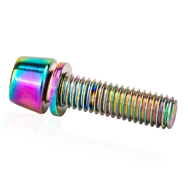 ZTTO GLJM518 6Pcs Bicycle Stem Screw Set M5 x 18mm Stainless Steel Bike Stem Bolts MTB Handlebar Stem Screws - Purple