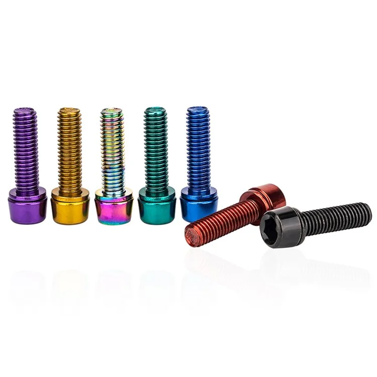 ZTTO GLJM518 6Pcs Bicycle Stem Screw Set M5 x 18mm Stainless Steel Bike Stem Bolts MTB Handlebar Stem Screws - Purple