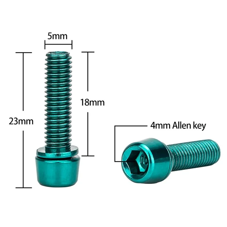 ZTTO GLJM518 6Pcs Bicycle Stem Screw Set M5 x 18mm Stainless Steel Bike Stem Bolts MTB Handlebar Stem Screws - Purple