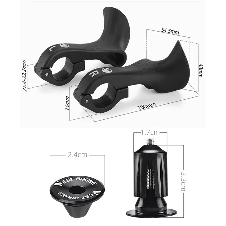 WEST BIKING YP1602969B Ensemble de barres d'extrémité de vélo léger avec bouchon d'expansion de vélo MTB Accessoires