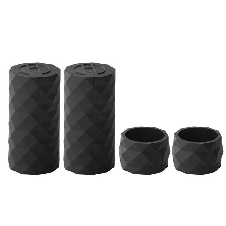 ENLEE 4Pcs Fixed Gear Bicycle Handlebar Grip Fixing Sleeve Non-Slip Bike Handlebar Silicone Cover - Black