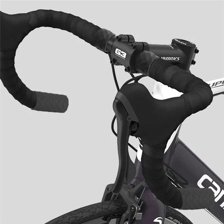 ENLEE 4Pcs Fixed Gear Bicycle Handlebar Grip Fixing Sleeve Non-Slip Bike Handlebar Silicone Cover - Black