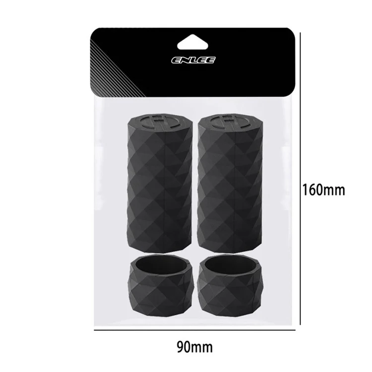 ENLEE 4Pcs Fixed Gear Bicycle Handlebar Grip Fixing Sleeve Non-Slip Bike Handlebar Silicone Cover - Black