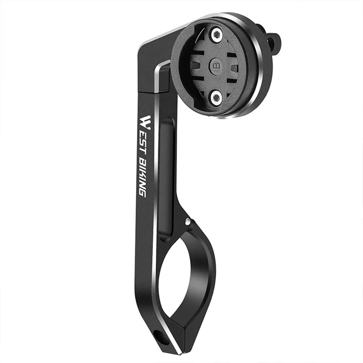 WEST BIKING YP0719358 Велосипедный компьютерный кронштейн Держатель Алюминиевый сплав Велосипедный руль Кронштейн для компьютера - Черный