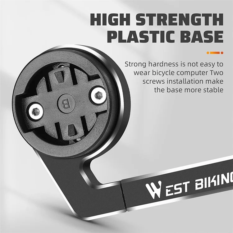 WEST BIKING YP0719358 Велосипедный компьютерный кронштейн Держатель Алюминиевый сплав Велосипедный руль Кронштейн для компьютера - Черный