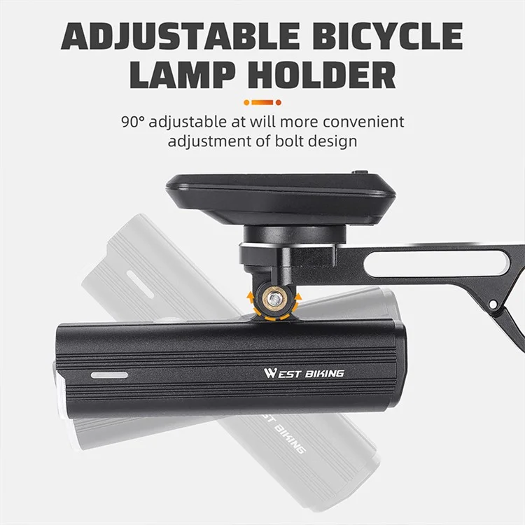WEST BIKING YP0719358 Велосипедный компьютерный кронштейн Держатель Алюминиевый сплав Велосипедный руль Кронштейн для компьютера - Черный