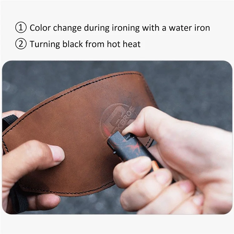 ROCKBROS MTB002 Motorcycle Shift Lever Shoe Cover Non-slip Leather Shoes Protection Gear Shift Pad - Brown