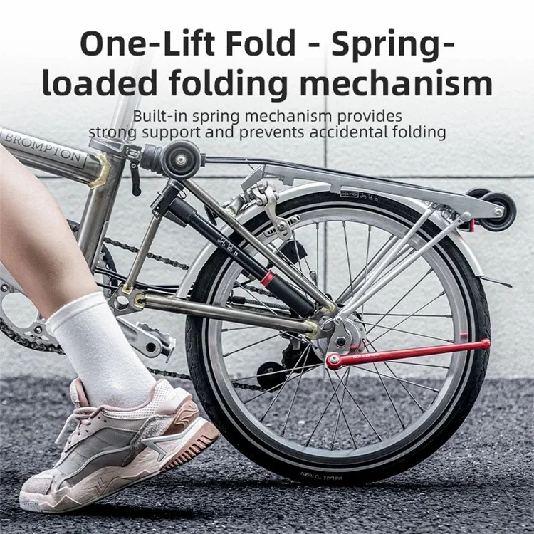 ROCKBROS JC-D1 Bike Kickstand 16'' Adjustable Rear Mount Aluminum Alloy Bike Parking Kickstand Holder Footrest - Titanium