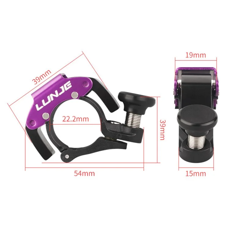 LUNJE LD01 Stainless Steel+Aluminum Alloy+PA Bike Bell C-shape Hidden Bicycle Warning Horn - Red