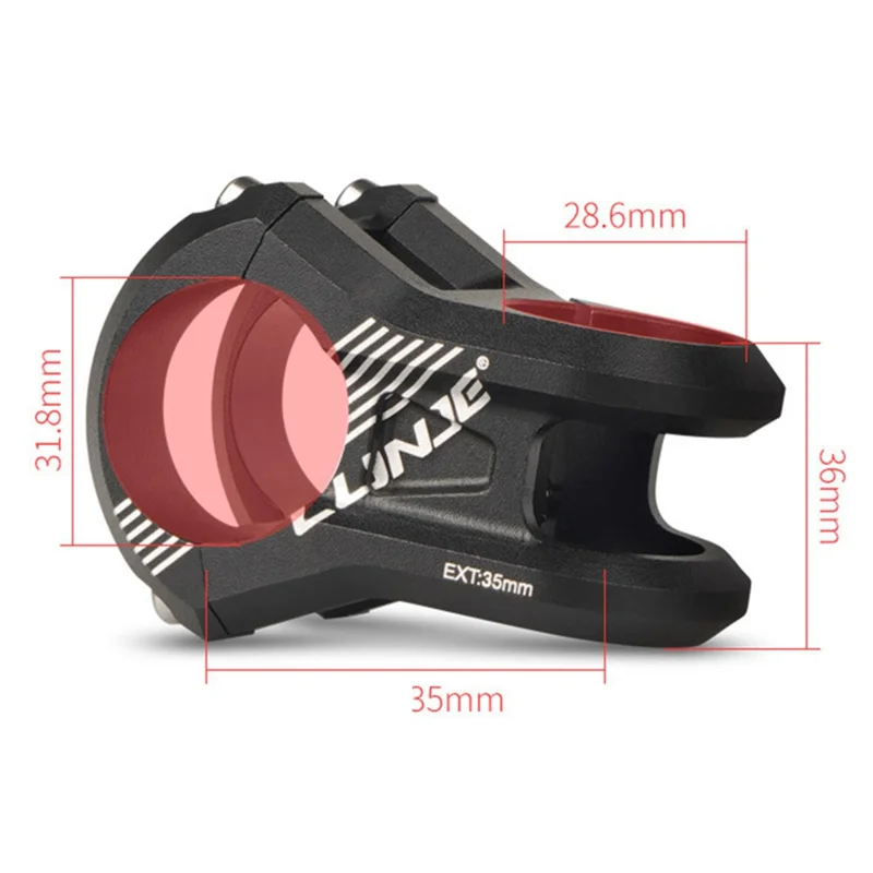 LUNJE XT-A022 Road Bike Stem 31.8x35mm Aluminum Alloy Speed Down Bicycle Handlebar Stem - Red