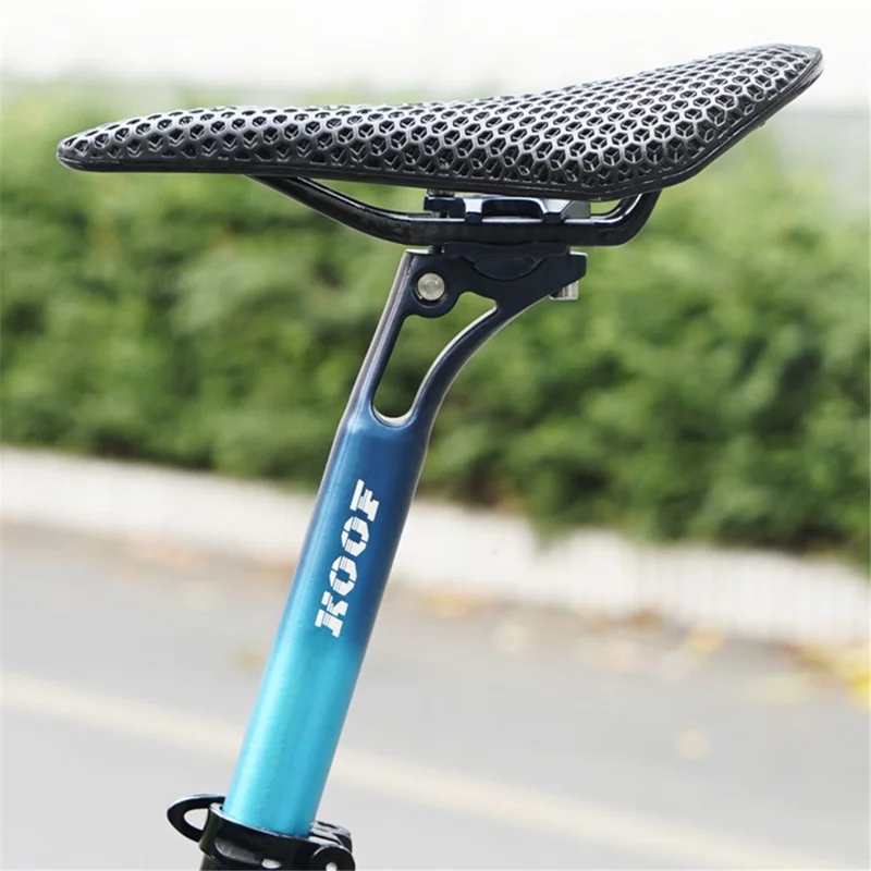 KOOF XT-P007 Ultra-Light Seatpost for Mountain Bike, Bicycle, Aluminum Alloy Seatpost Shock Absorber Setback Bike Seat Post - Black Red / 30.9*400mm