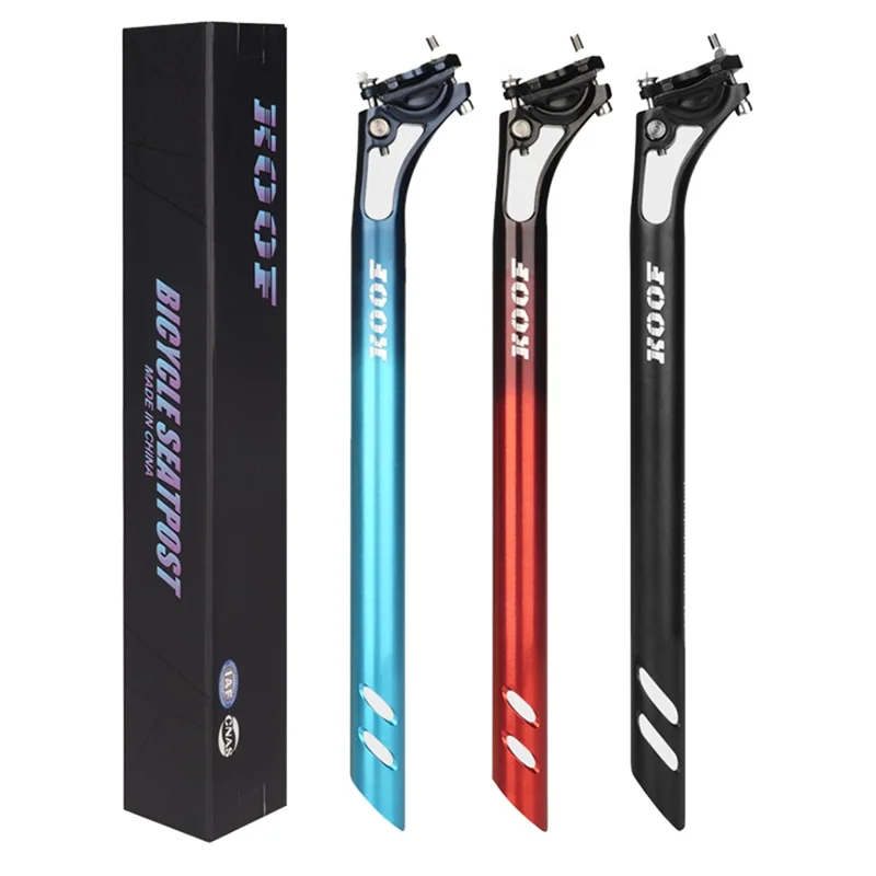 KOOF XT-P007 Ultra-Light Seatpost for Mountain Bike, Bicycle, Aluminum Alloy Seatpost Shock Absorber Setback Bike Seat Post - Black / 31.6*400mm