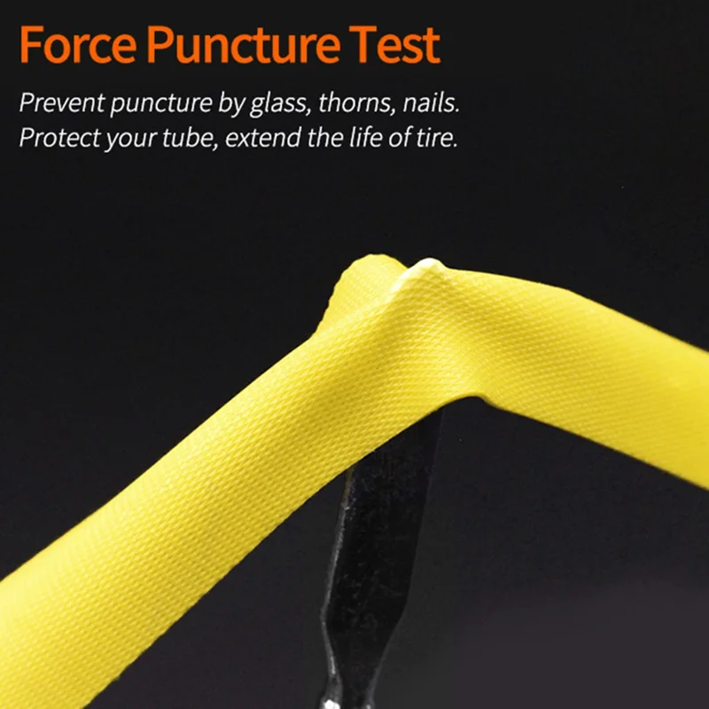 ZH429 PVC Puncture-Proof Strip Bicycle Tire Liner / Pad, 2-Pack - Yellow / 26